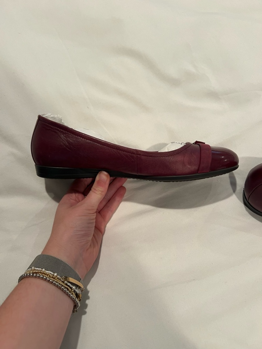 Ecco Women’s Burgundy Leather Ballet Flat Size 38